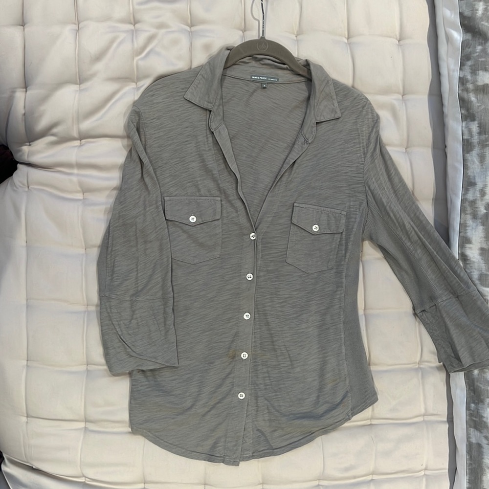 James Peres 100% gray cotton shirt